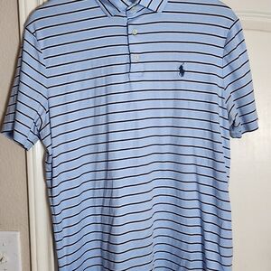 Polo by Ralph Lauren Light Blue Polo with Navy Stripes